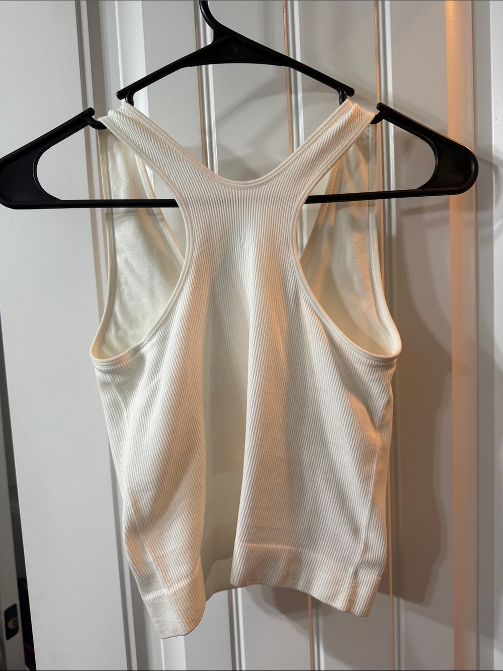 JoyLab White Ribbed V-Neck Racerback Tank - Picture 3 of 3